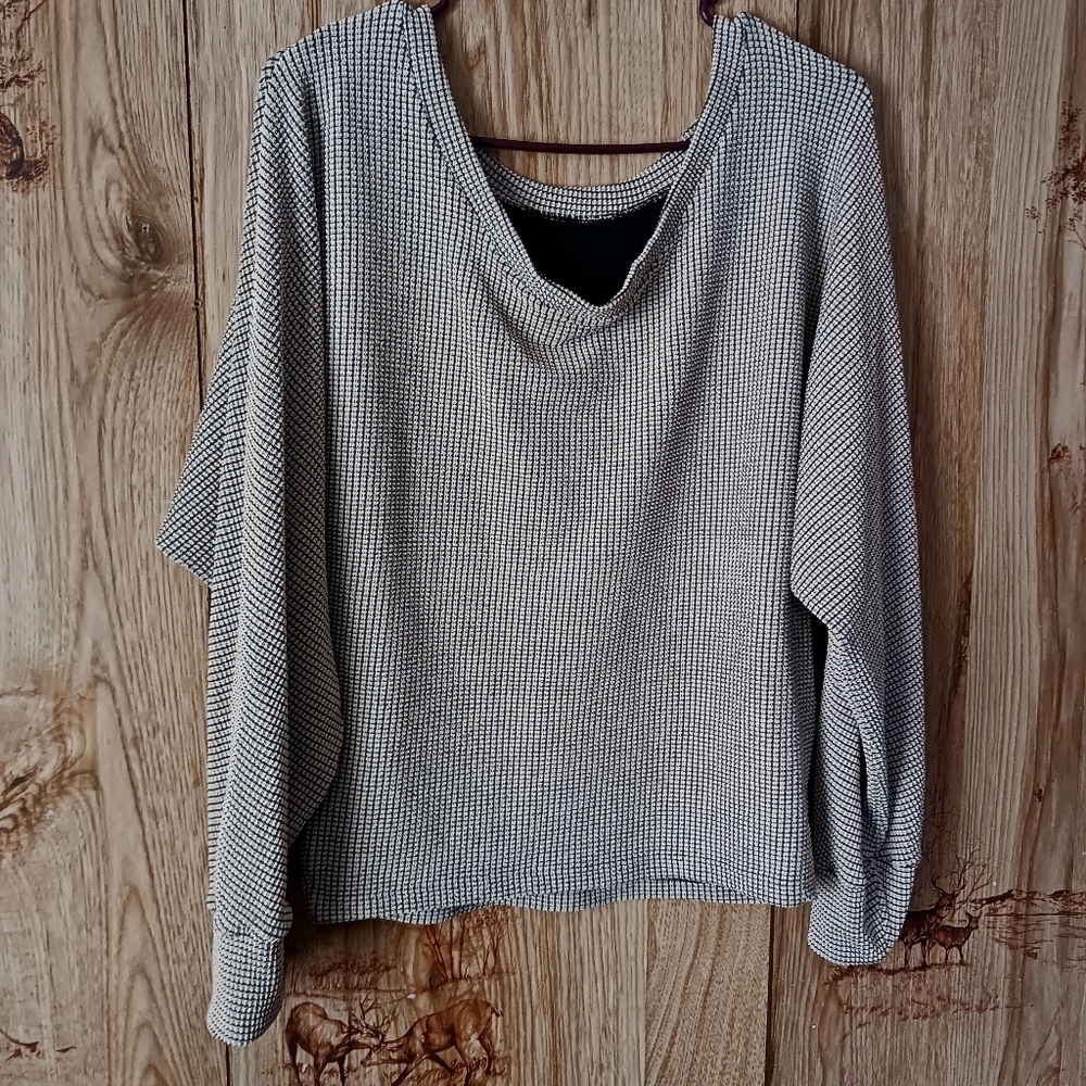 Waffle Knit Dolman Sleeve Top